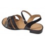 sandale dama negre din piele naturala cu barete multiple si insertie print sarpe clp15n